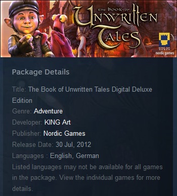 The Book of Unwritten Tales Digital Deluxe Edition Steam - Click Image to Close